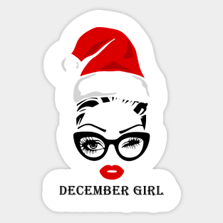 December girl Christmas Sticker